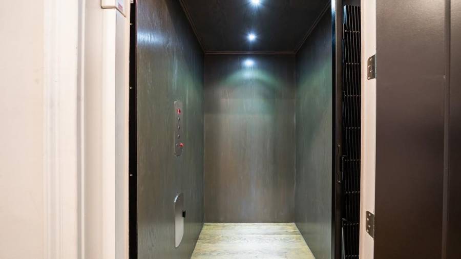 Interior of elevator.