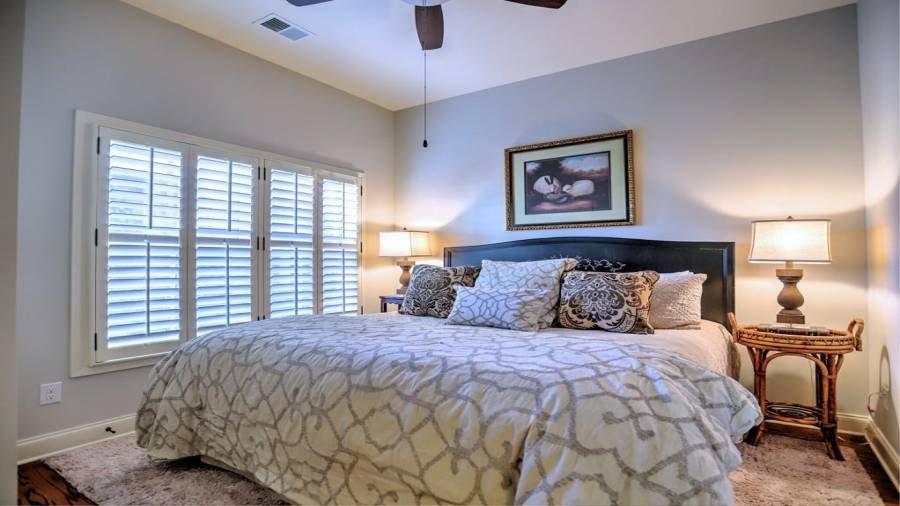 Example of furnished lower level bedroom