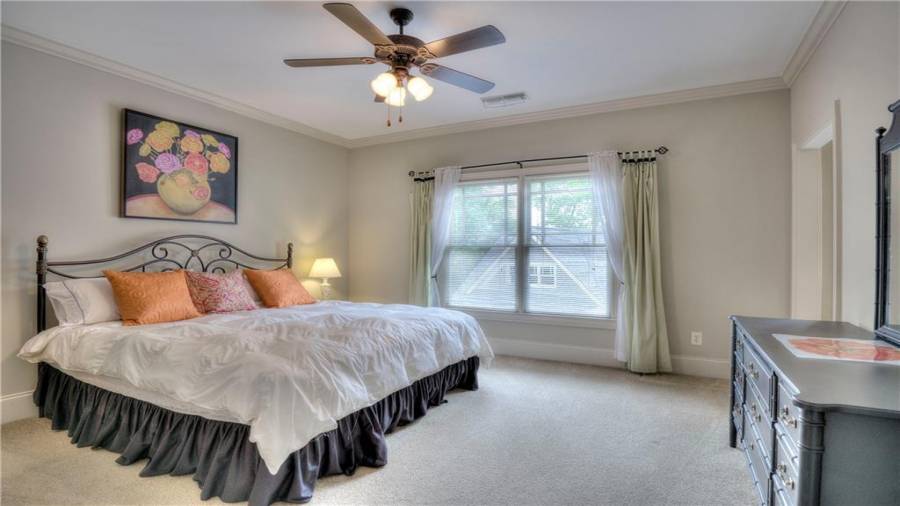 Upstairs spacious Secondary Bedroom with a Jack and Jill bathroom.