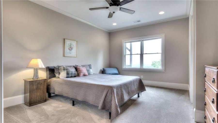 Bedroom on Terrace Level natural light and ceiling fan. Perfect area for in-law or teen.