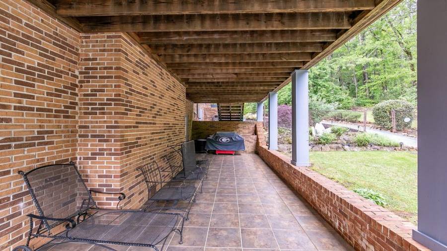 Covered patio space off of the terrace level