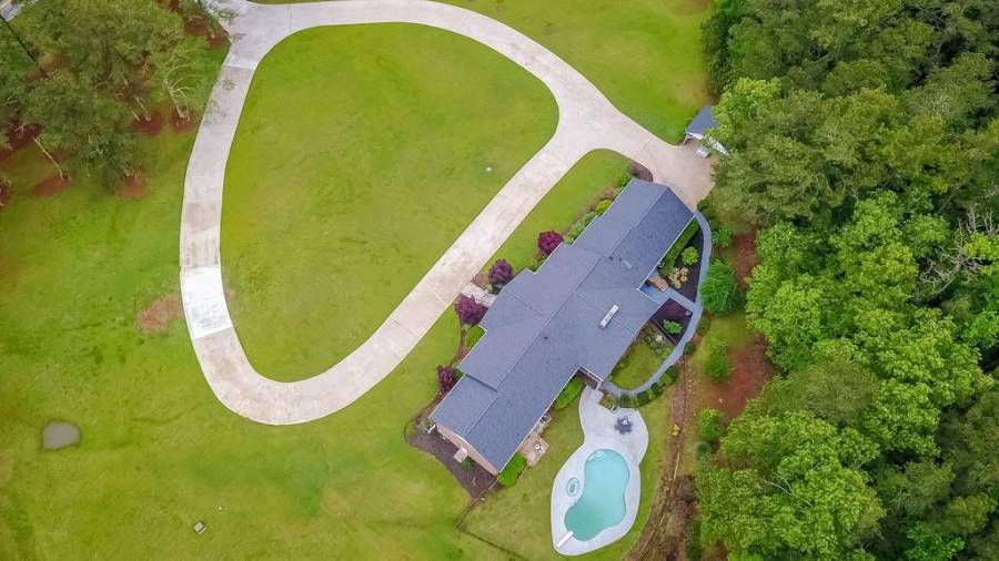 Aerial view of the property