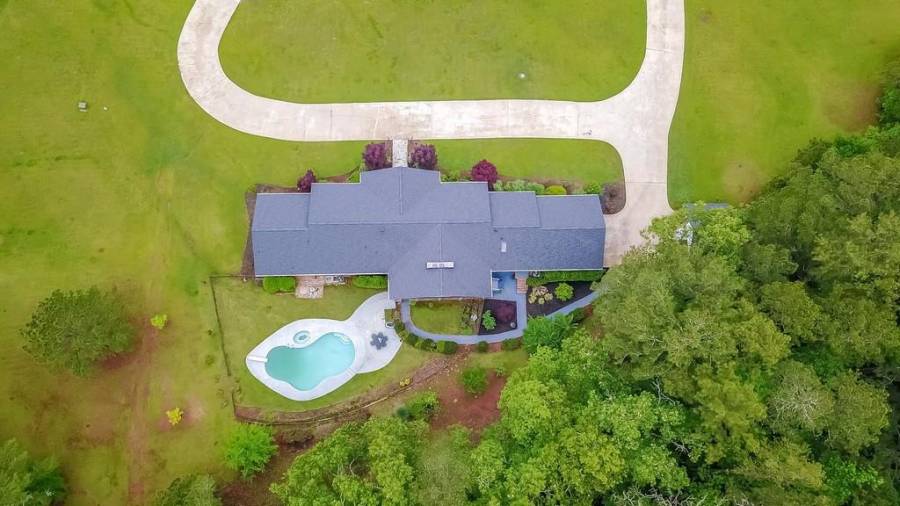 Aerial view of the property