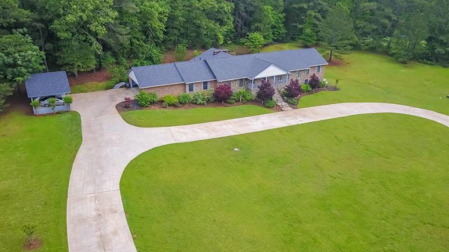 Aerial view of the property
