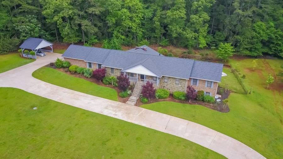 Aerial view of the property