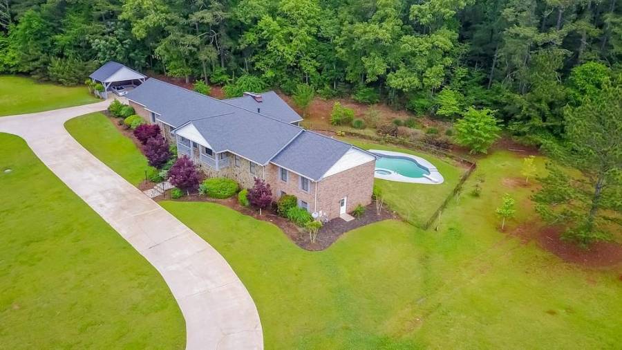 Aerial view of the property