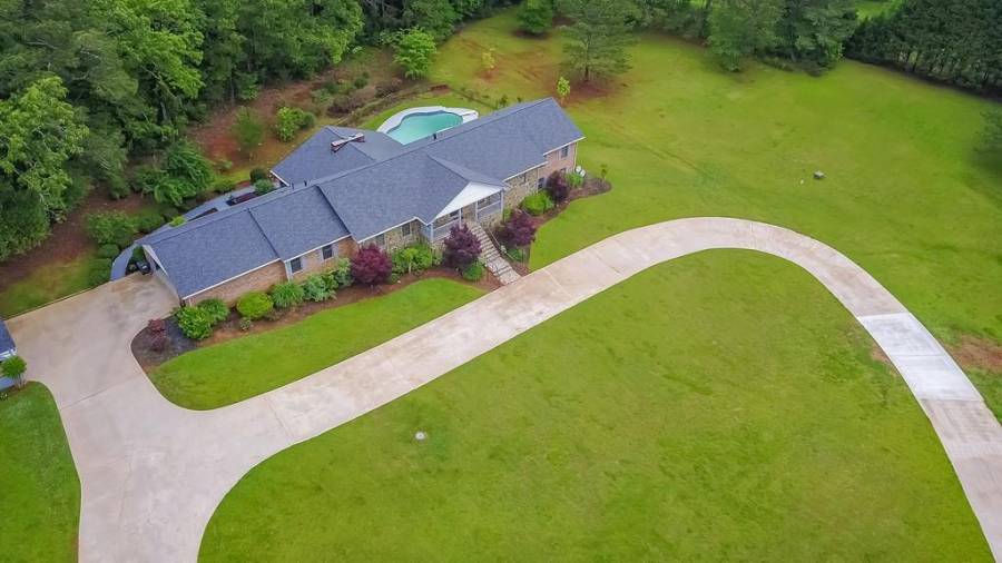 Aerial view of the property