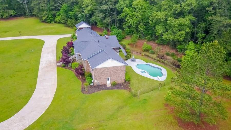 Aerial view of the property