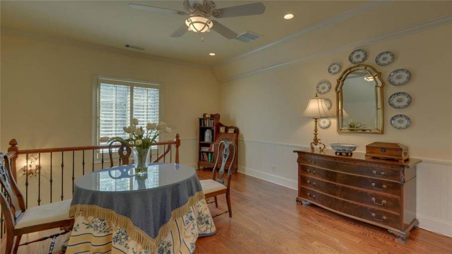 Welcome to the in-law suite with stairs leading to the garage below.