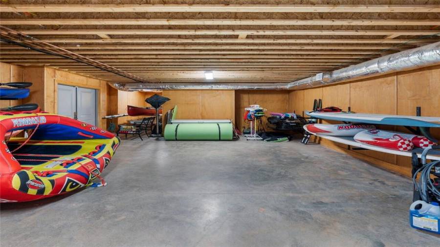Spacious storage closet in the garage.