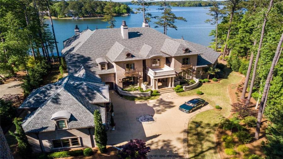 Privately situated at the end of a culdesac and perfectly sited to maximize the views.