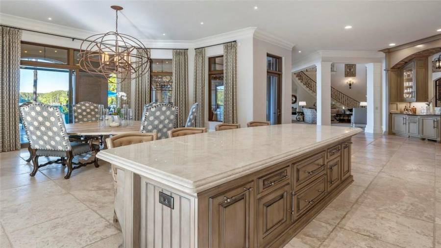 Second island with counter seating.