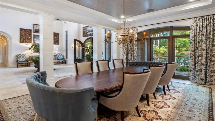 Open floor plan with dining for 12.