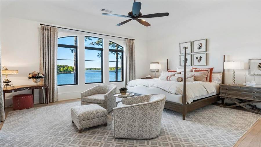 Upstairs guest suite with open views of the lake.