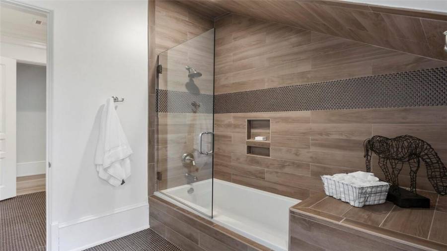 Shower in the bunk room bathroom.