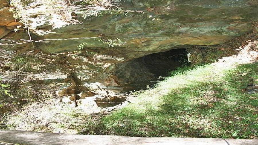 Old gold mining tunnel down at the river