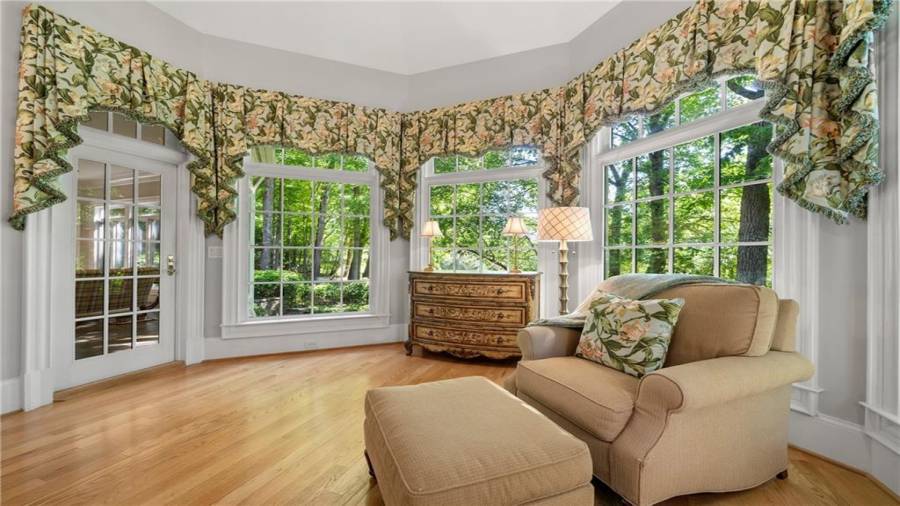 From this viewpoint, you can see the glass door leading to the sunporch.