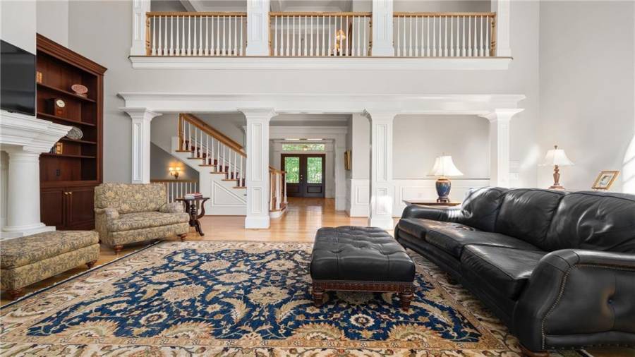 This viewpoint shows the upper floor open gallery hallway which brings in all the natural sunlight.