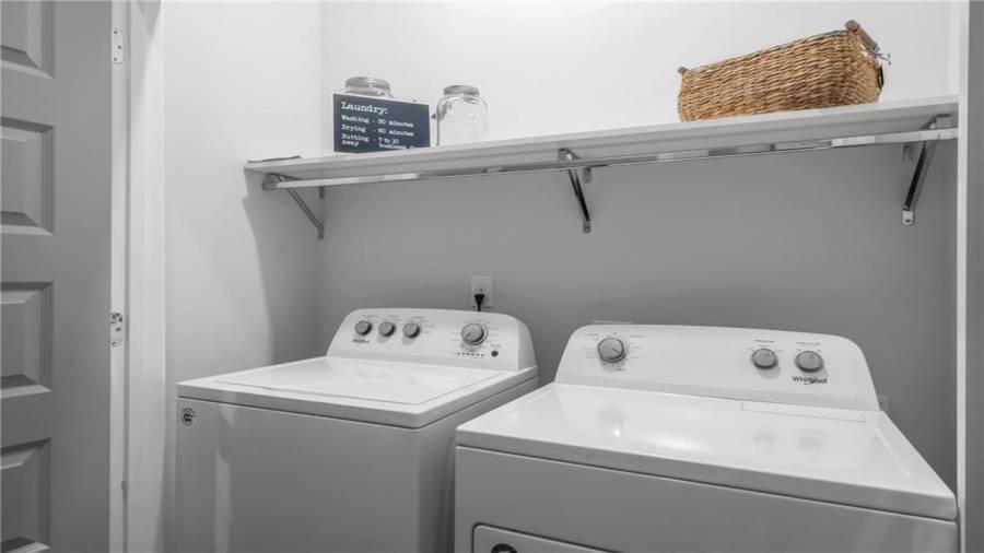 Laundry is Located in the Hall adjacent to the Mudroom & comes with a Full Size Whirlpool Washer and Dryer.......