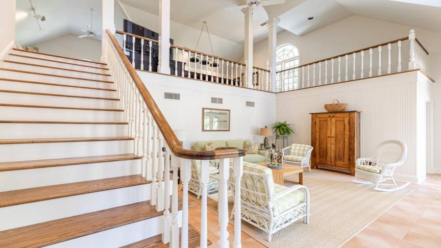 Two-story pool house and recreation room.