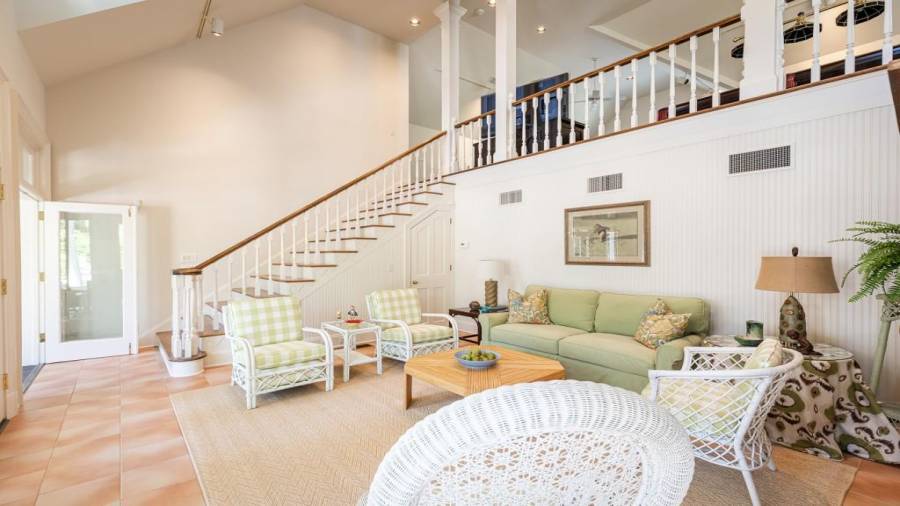 Two-story pool house and recreation room.