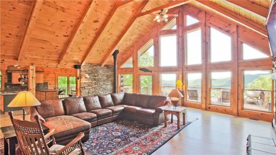 The Great Room is open to the kitchen and the dining room which allows for easy entertaining.