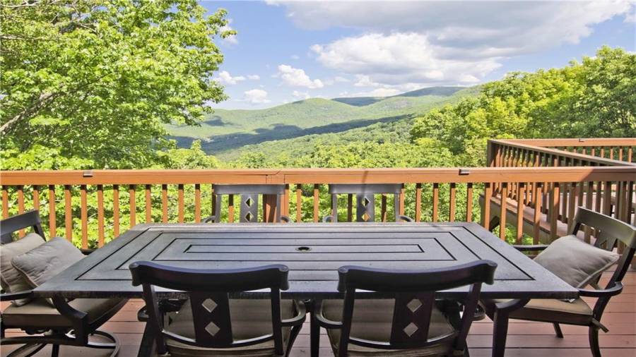 The deck allows you to double your entertaining space.  Or you can keep this beauty all to yourself if you elect for an intimate dinner for two on the deck.