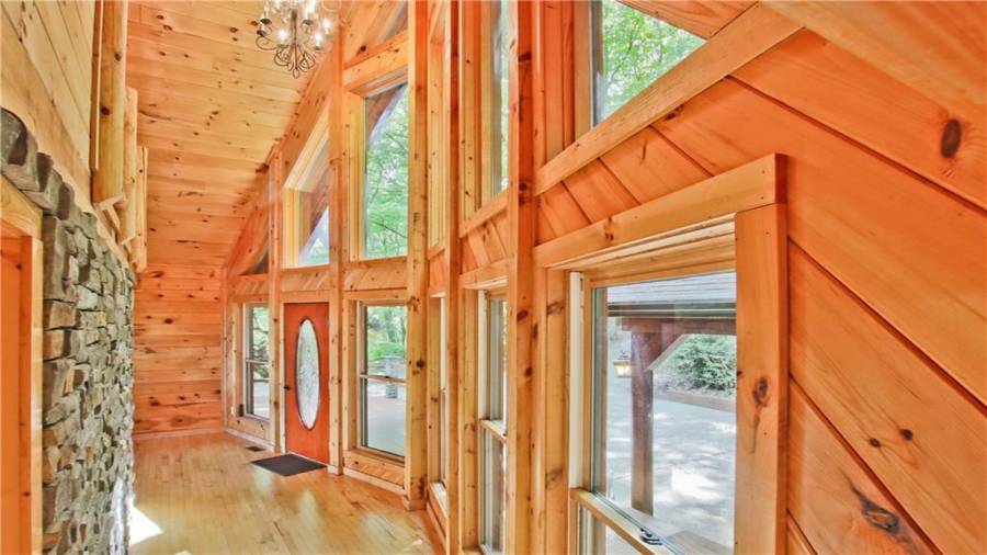 Even the entry foyer is an architectural delight.