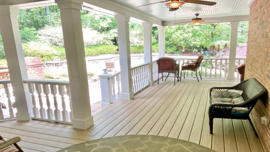 A quick peak at the Covered Porch right off of the Kitchen