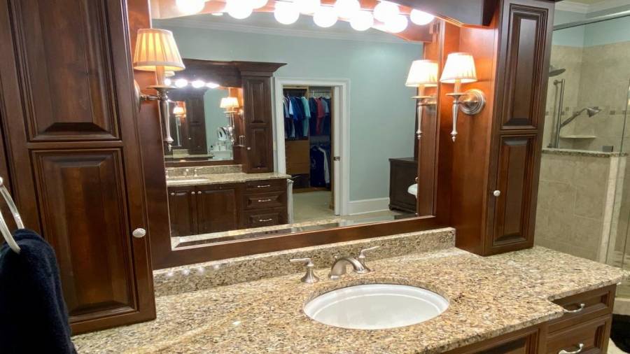 and the left side vanity