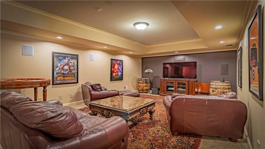 Enjoy watching movies here with surround sound!