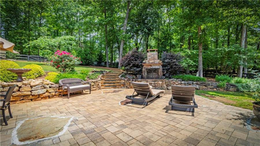 The fireplace is great on cool fall nights.