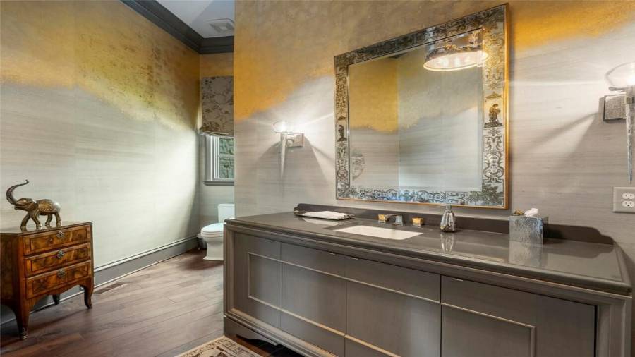 Spacious guest bath.