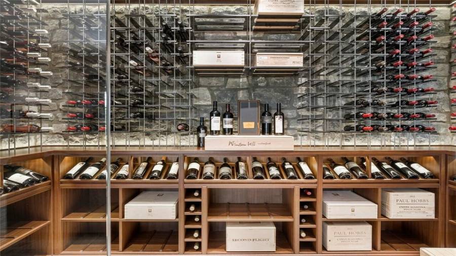 Wine room on the terrace level.