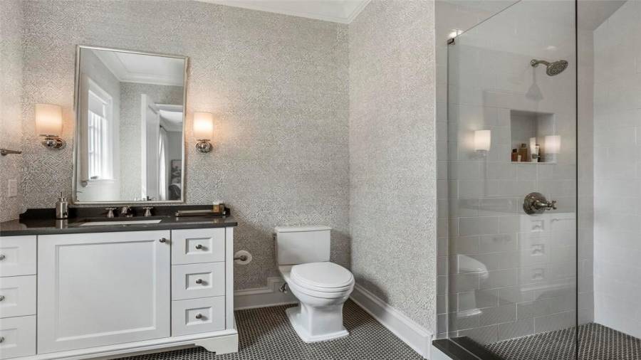 Guest bath with walk-in shower.