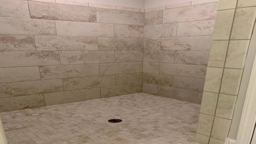 Zero Entry Shower in Owners Bath, Oversized and can be equipped with grab bars.