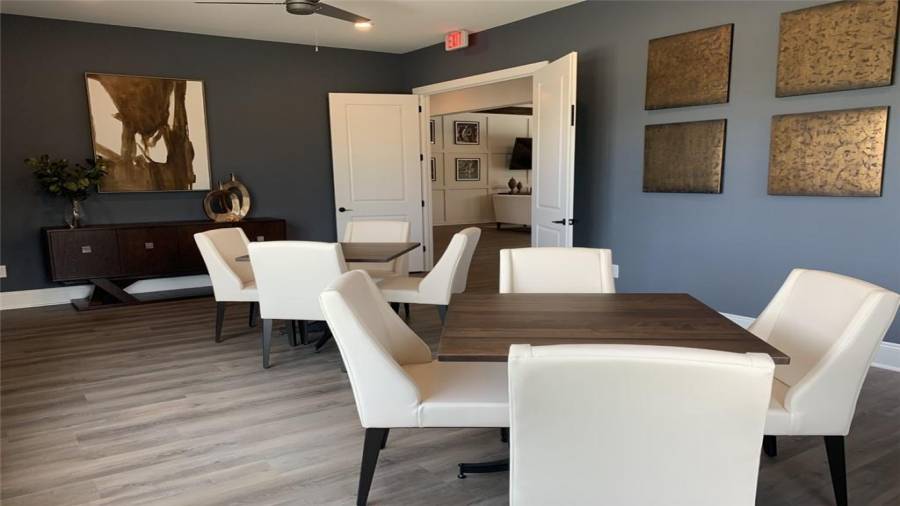 Enjoy time with neighbors in the clubhouse.  Great space for weekly card games, trivia night, book club, crafts.