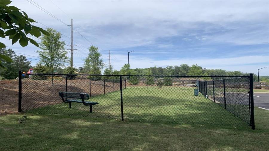 On site Dog Park.  One of the many amenities offered to the homeowners at Courtyards at Camden.