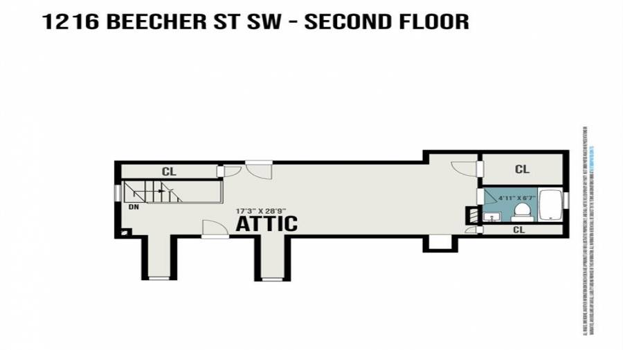 Master bedroom in attic with bathroom attached.
