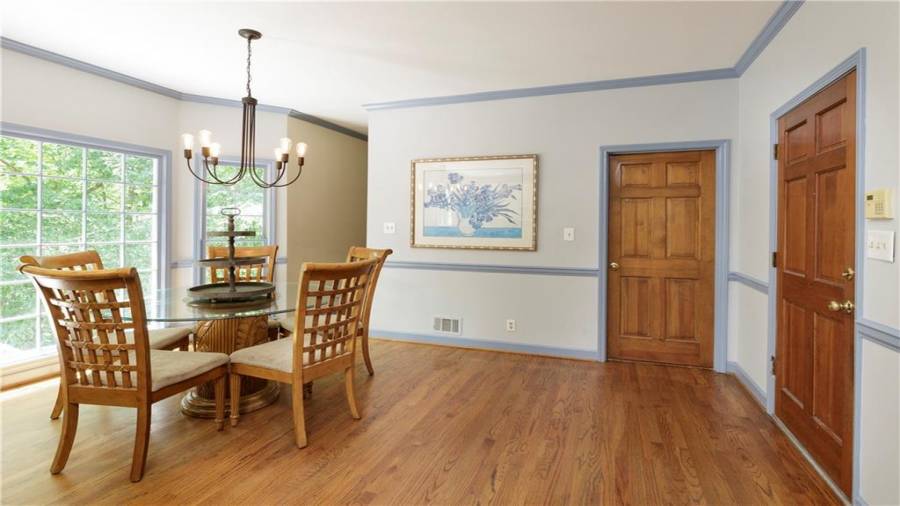 Enjoy your morning coffee in the sunlit breakfast room.