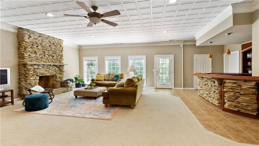 Finished terrace level is perfect for entertaining!