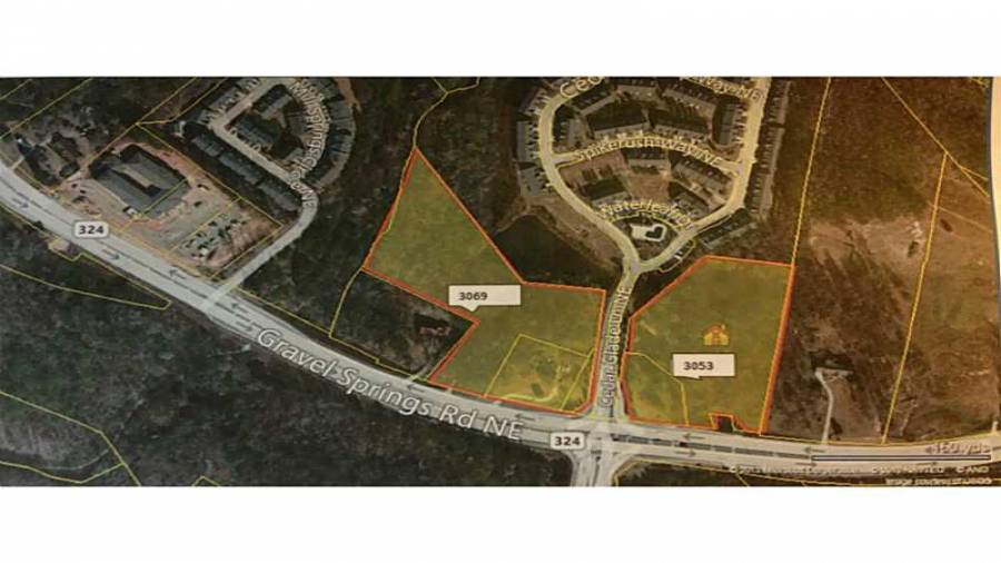 Aerial View. 3069 & 3053 Gravel Springs Rd