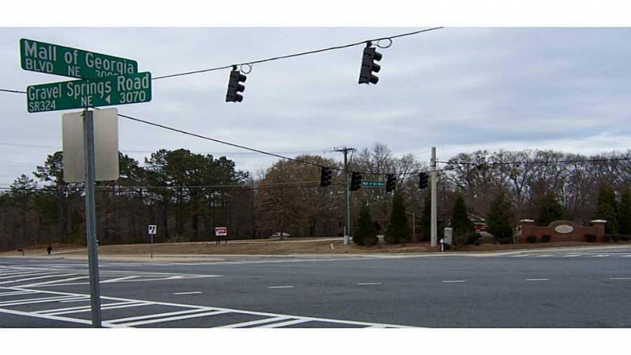 3053 Gravel Springs Rd site includes all utilities plus curb cuts on Cedar Glade Lane and Gravel Springs Rd / SR 324 - Intersection of SR 324 / Gravel Spring Rd, Mall of Ga Blvd, & Cedar Glade Ln