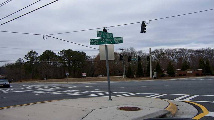 3053 Gravel Springs Rd site includes all utilities plus curb cuts on Cedar Glade Lane and Gravel Springs Rd / SR 324 - Intersection of SR 324 / Gravel Spring Rd, Mall of Ga Blvd, & Cedar Glade Ln