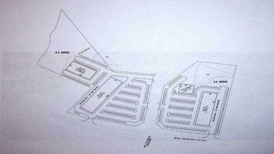 Concept Drawing of Retail possibilities for 3053 & 3069 Gravel Springs Rd by Trivest
