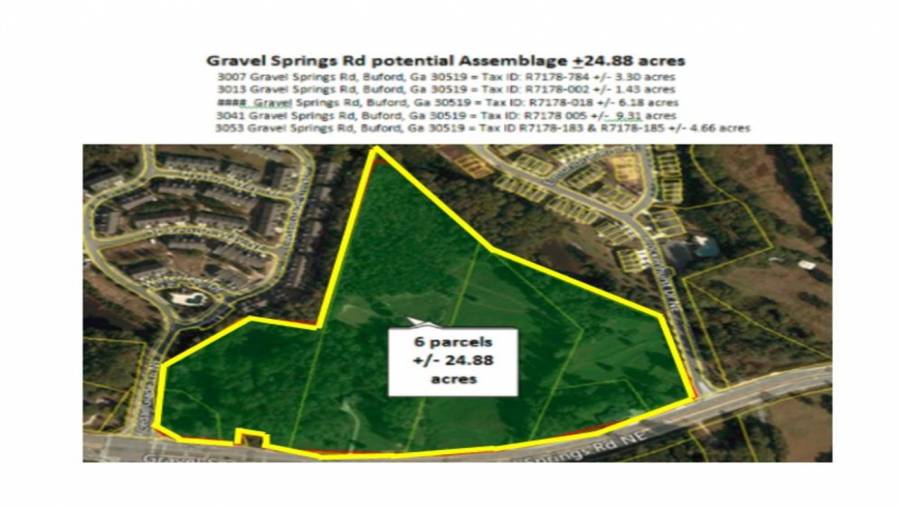 Potential +/- 24 acre assemblage 3013 Gravel Springs Rd to 3053 Gravel Springs Rd, Buford, Mall of Georgia
