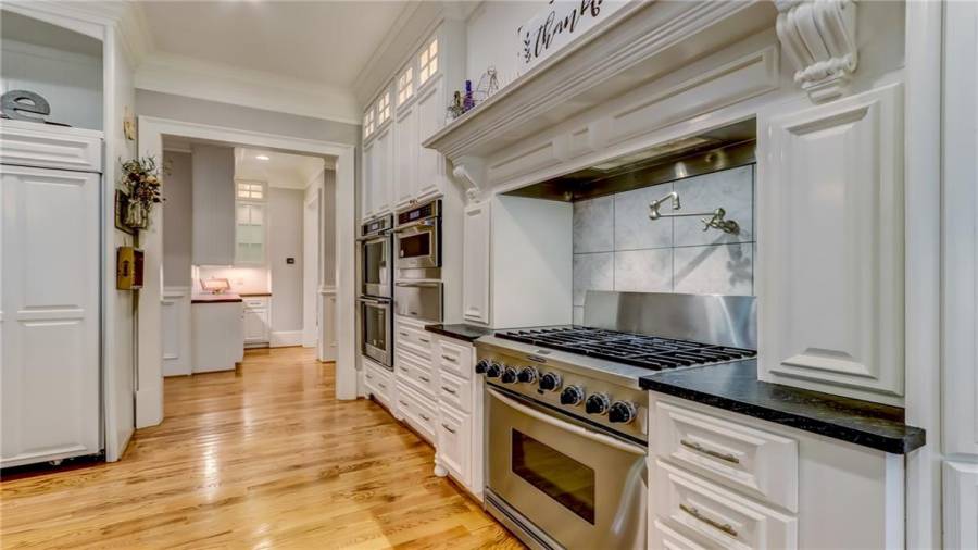 Kitchen is open to the dining butlers area.