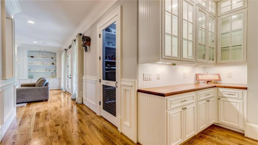 Beautiful cabinetry and butlers area.