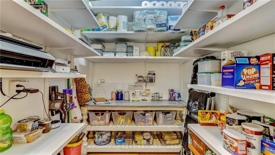 Custom Elfa pantry storage system.