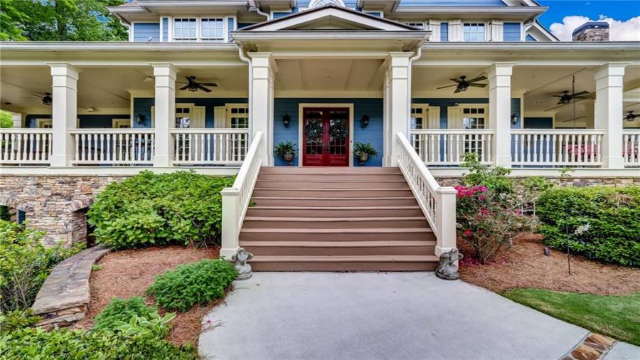 Sweeping front porch entry